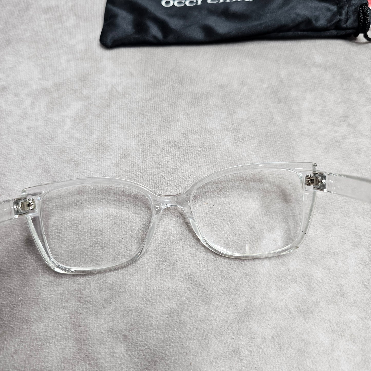 Occi Chiari Reading Glasses Square Frame Clear Crystal +2.50