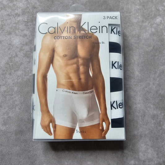 Calvin Klein Men's Low Rise Trunks 3 Pack – Black Size S-M