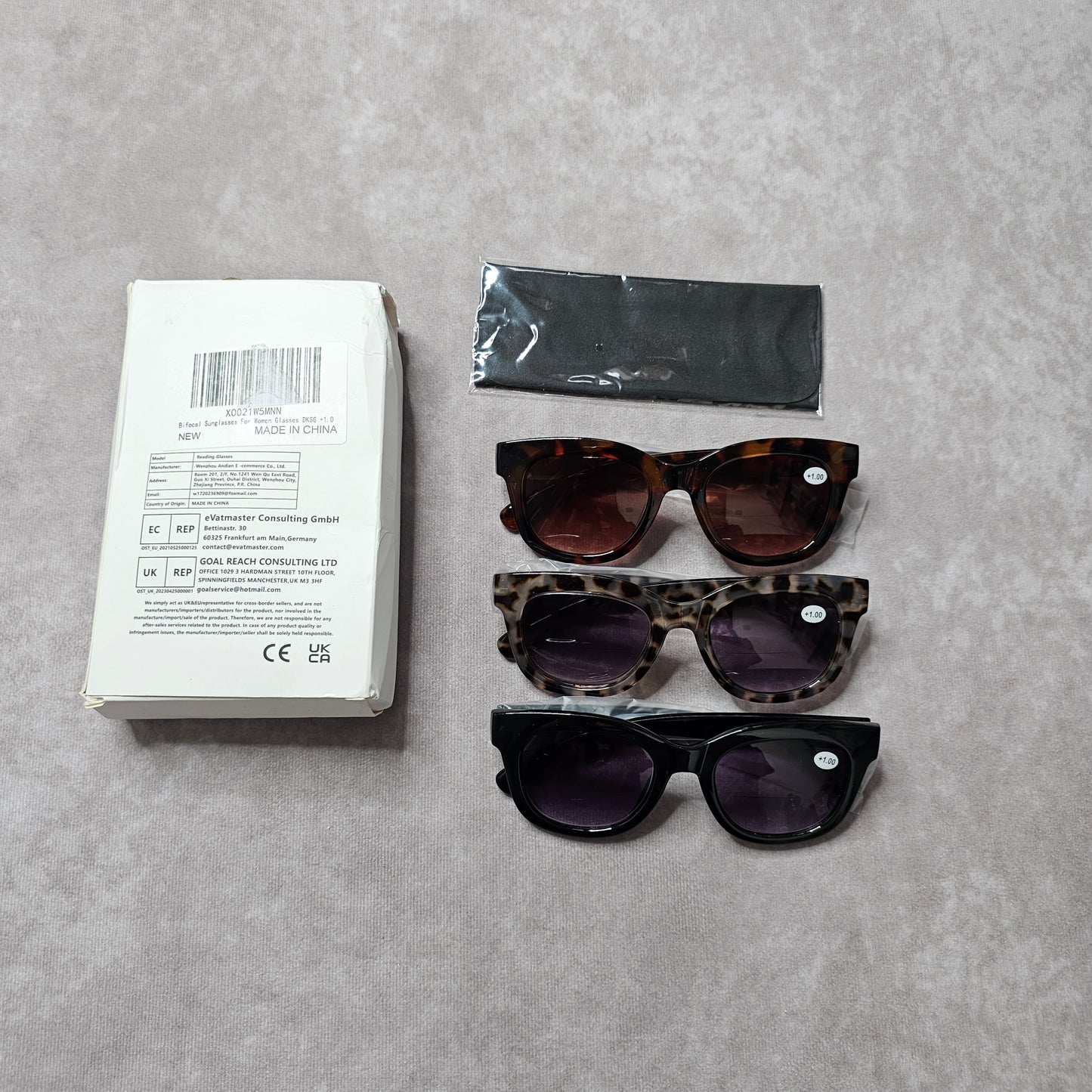 Fsread Bifocal Sunglasses 3 Pack +1.00 – Black/Tortoiseshell