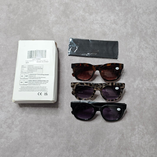 Fsread Bifocal Sunglasses 3 Pack +1.00 – Black/Tortoiseshell
