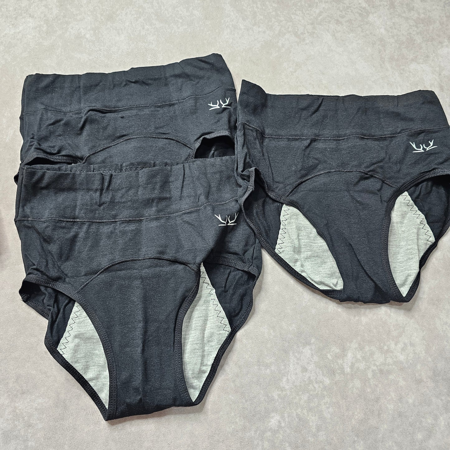 PULIOU Period Underwear 3 Pack High Waist - Black XS