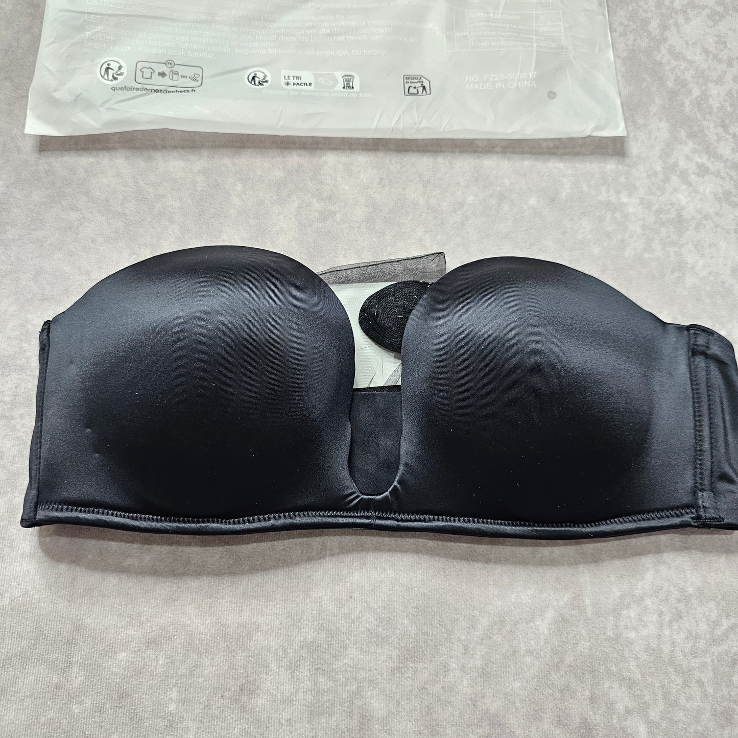 DotVol Multiway Deep U Plunge Strapless Bra – Black UK 36B