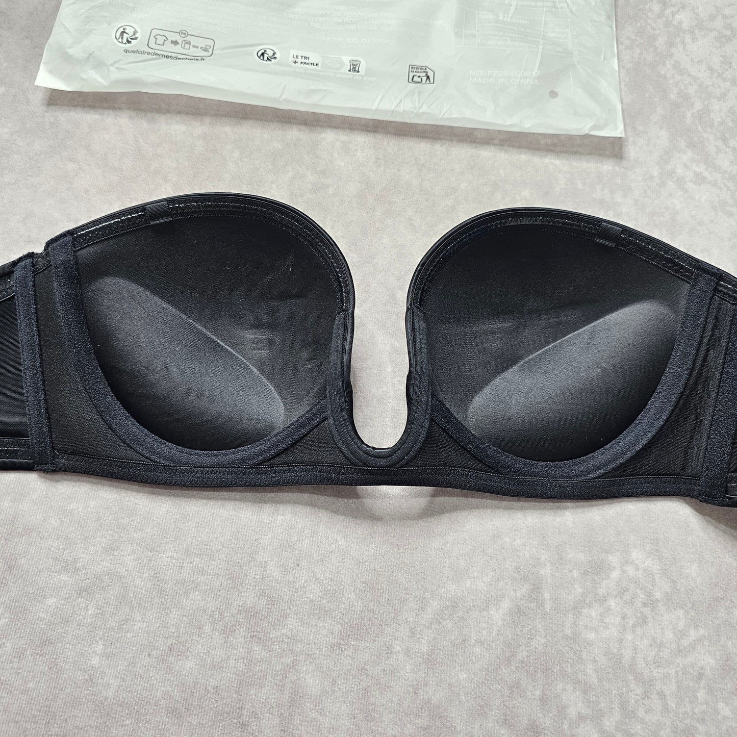DotVol Multiway Deep U Plunge Strapless Bra – Black UK 36B