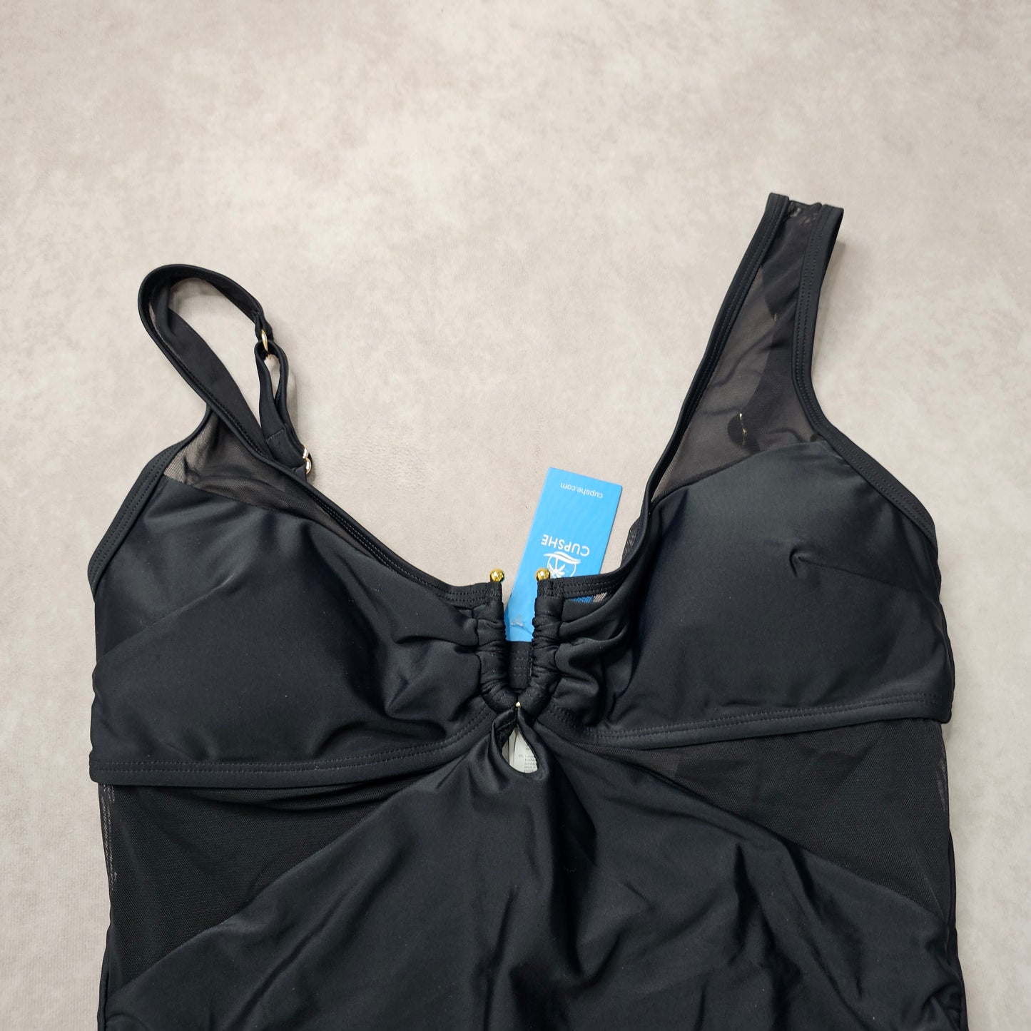 Cupshe Women's One Piece Ruched Swimsuit – Black Size L