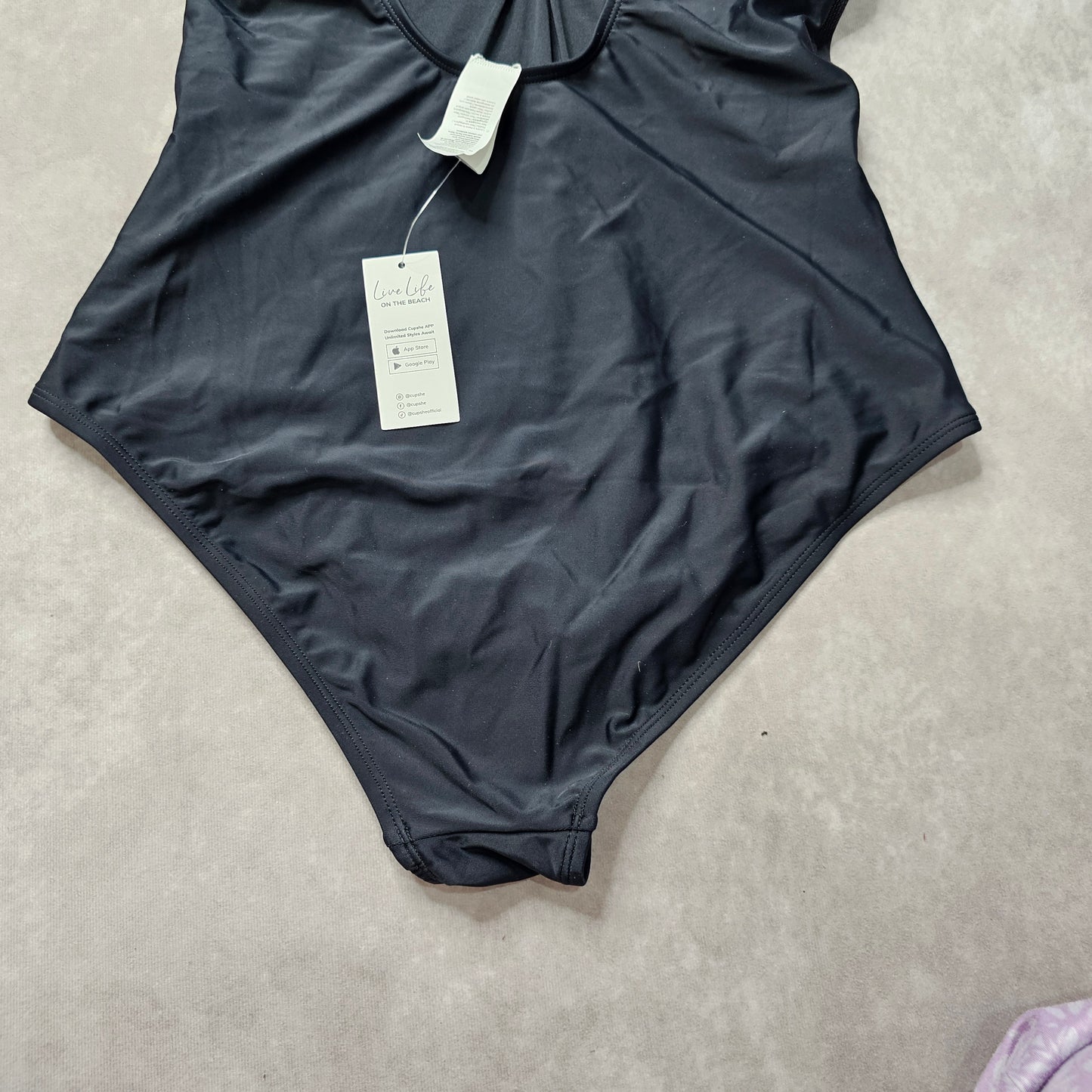 Cupshe Women's One Piece Ruched Swimsuit – Black Size L