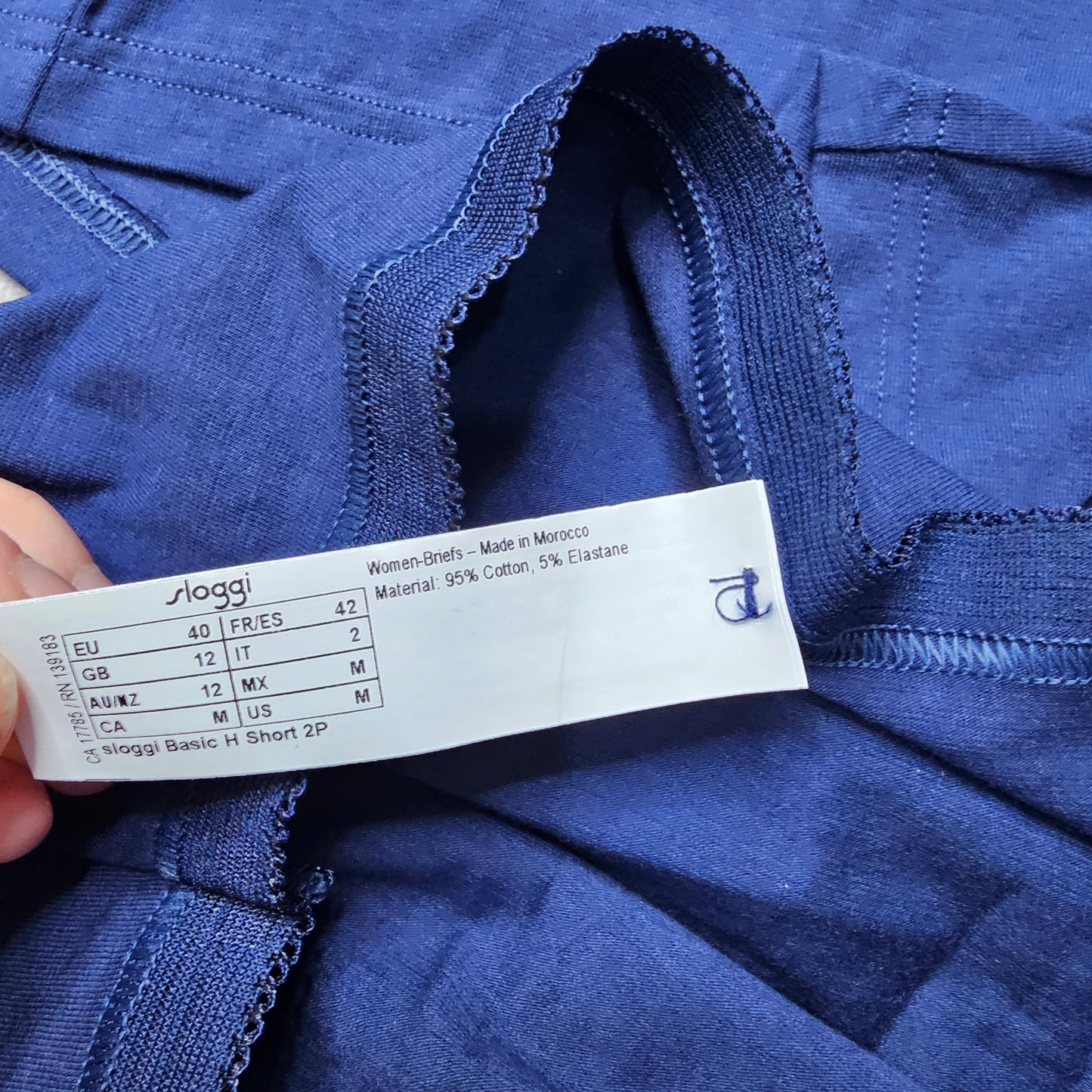 Sloggi Women’s Basic Cotton Shorts 2 Pack Blue UK 12