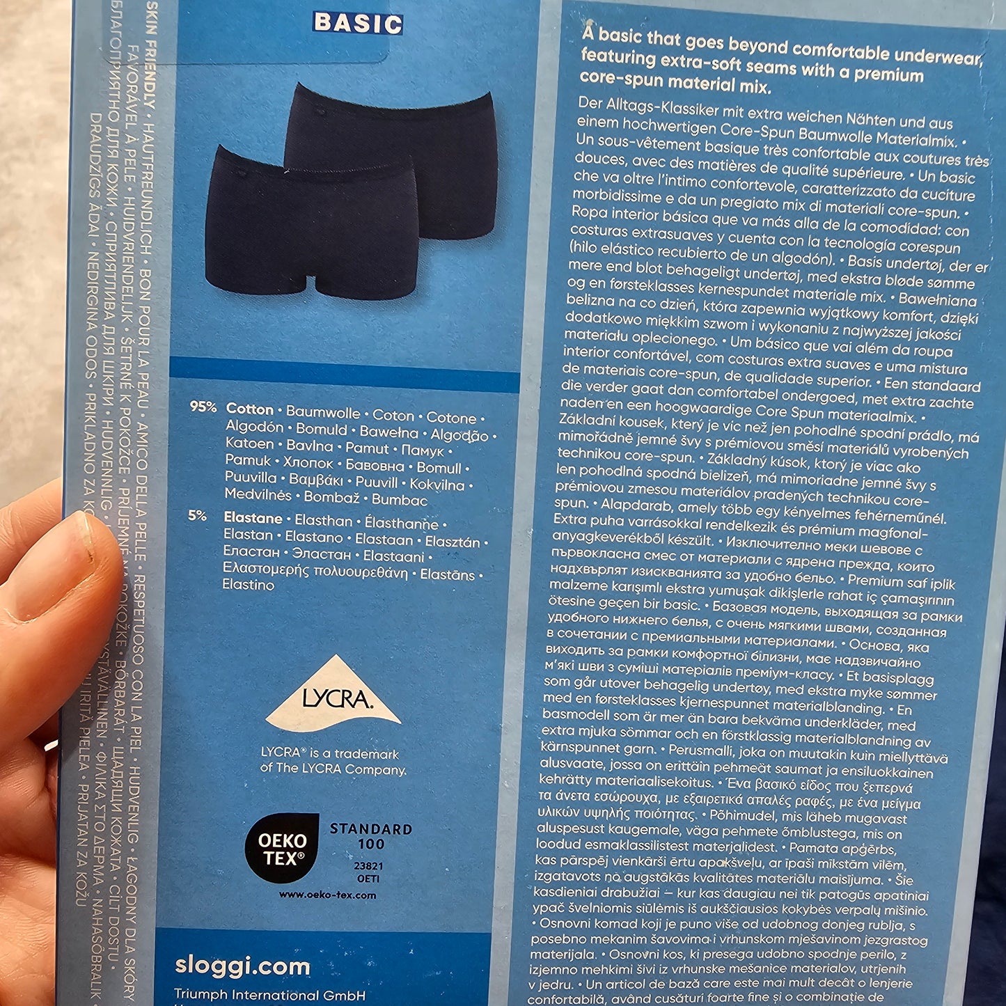 Sloggi Women’s Basic Cotton Shorts 2 Pack Blue UK 12