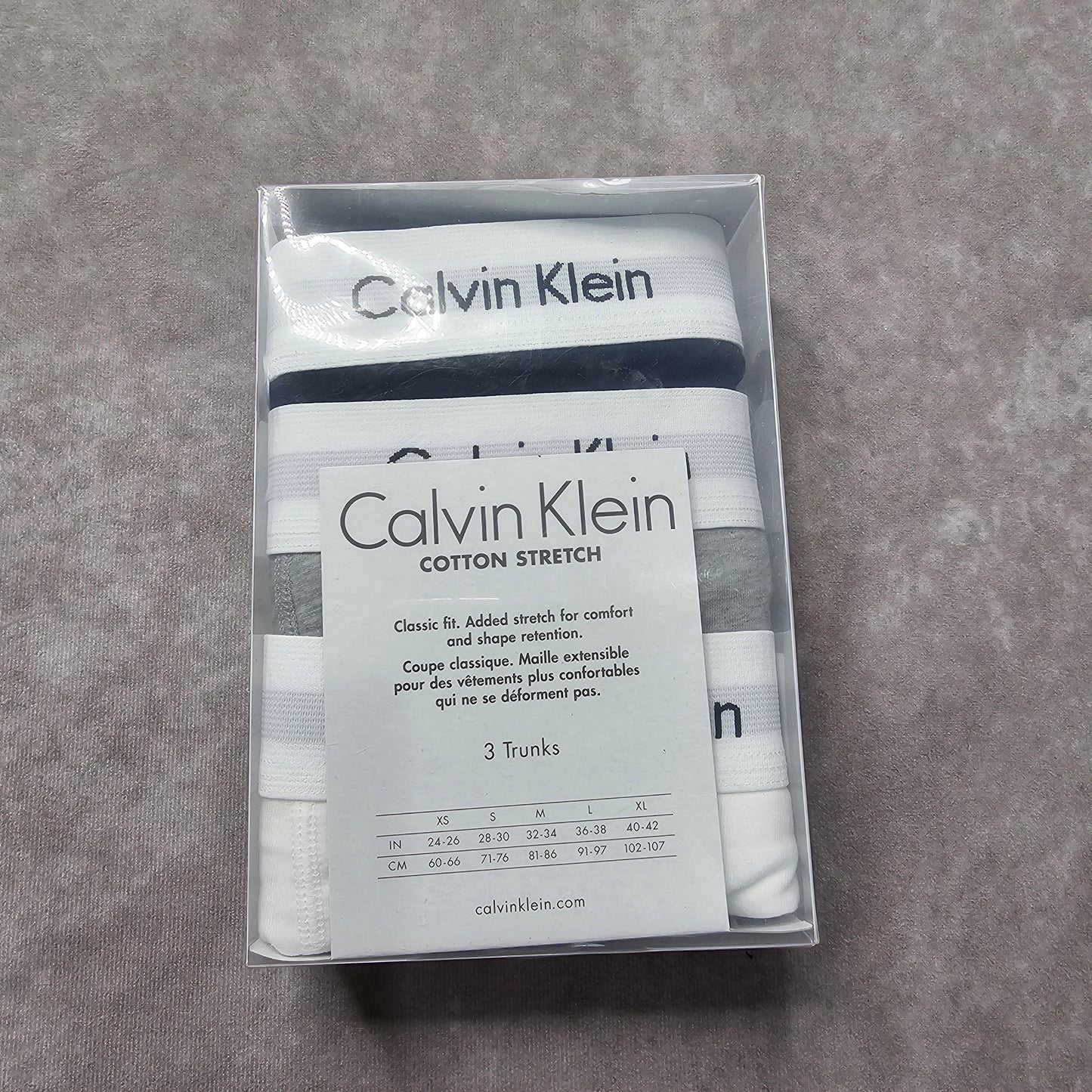Calvin Klein Men's Cotton Stretch Trunks 3 Pack Size M