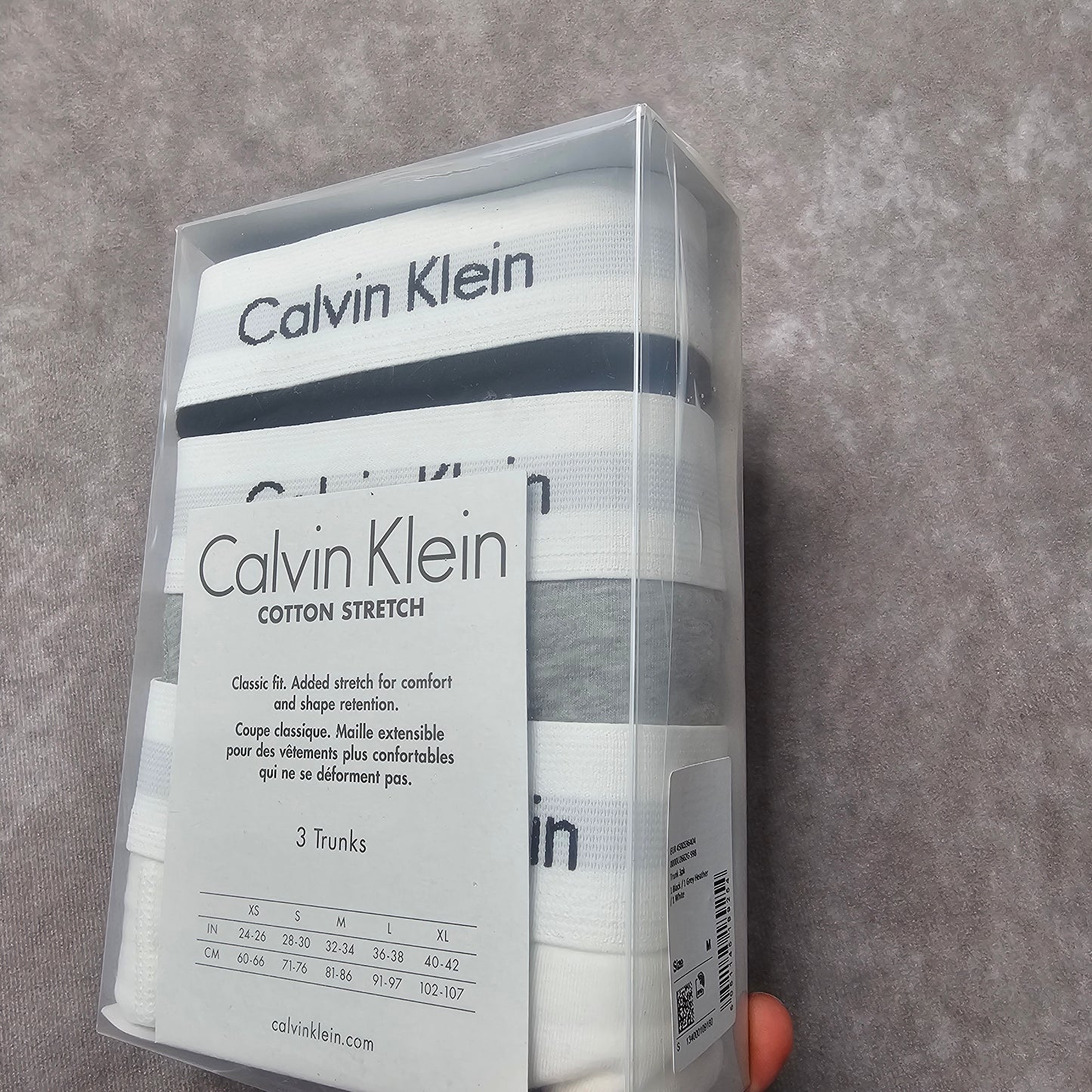 Calvin Klein Men's Cotton Stretch Trunks 3 Pack Size M