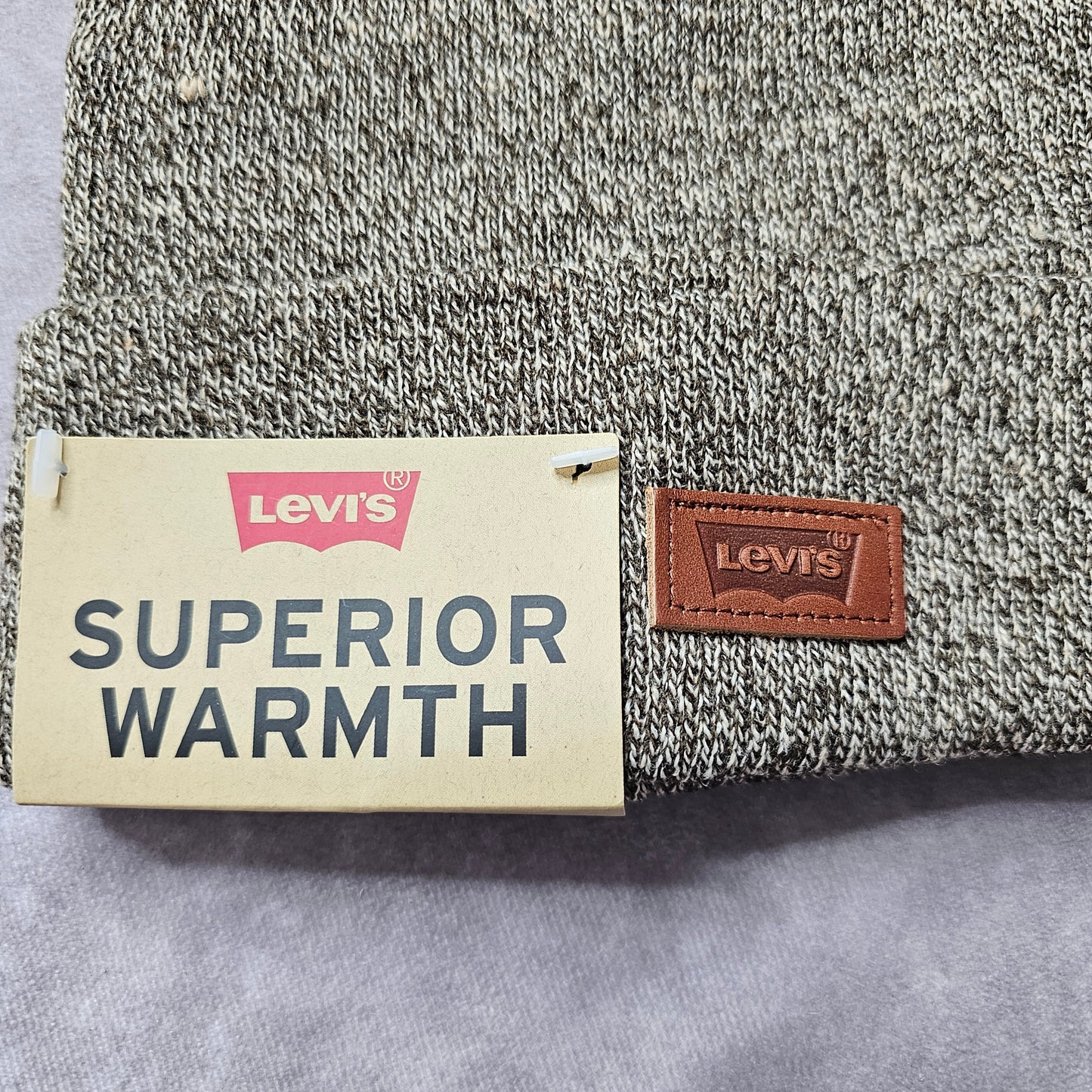 Levi’s Knit Cuffed Beanie – Brown Marl One Size