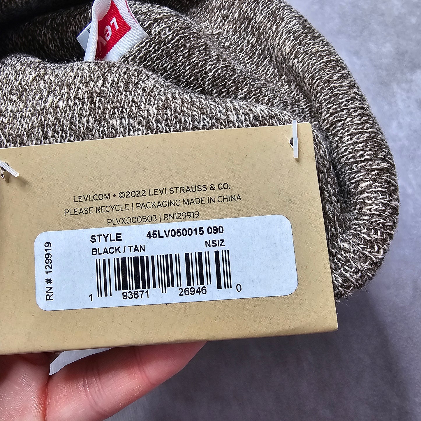 Levi’s Knit Cuffed Beanie – Brown Marl One Size