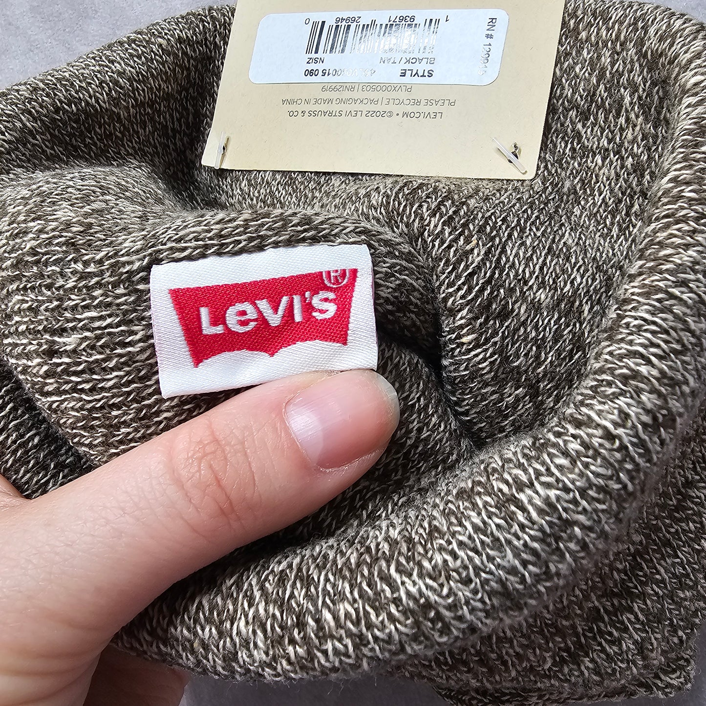 Levi’s Knit Cuffed Beanie – Brown Marl One Size