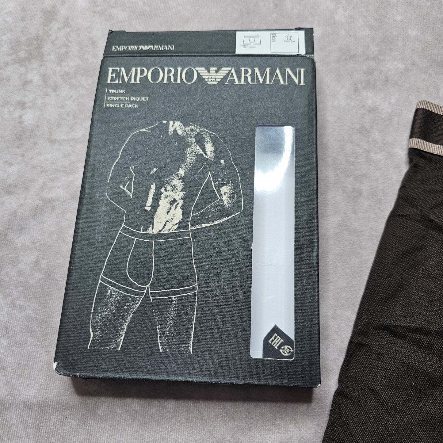 Emporio Armani Stretch Piqué Trunks – Brown Size L