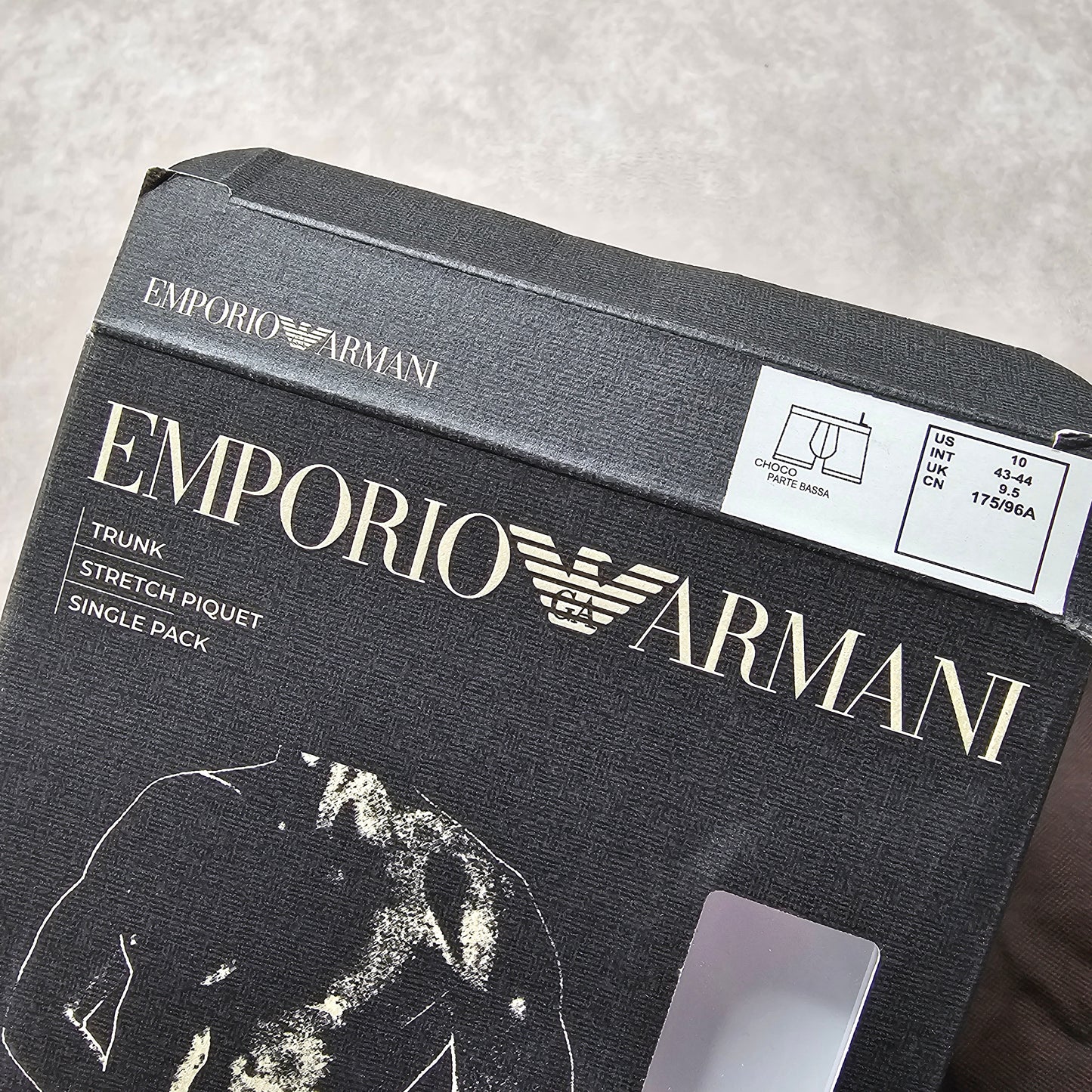 Emporio Armani Stretch Piqué Trunks – Brown Size L