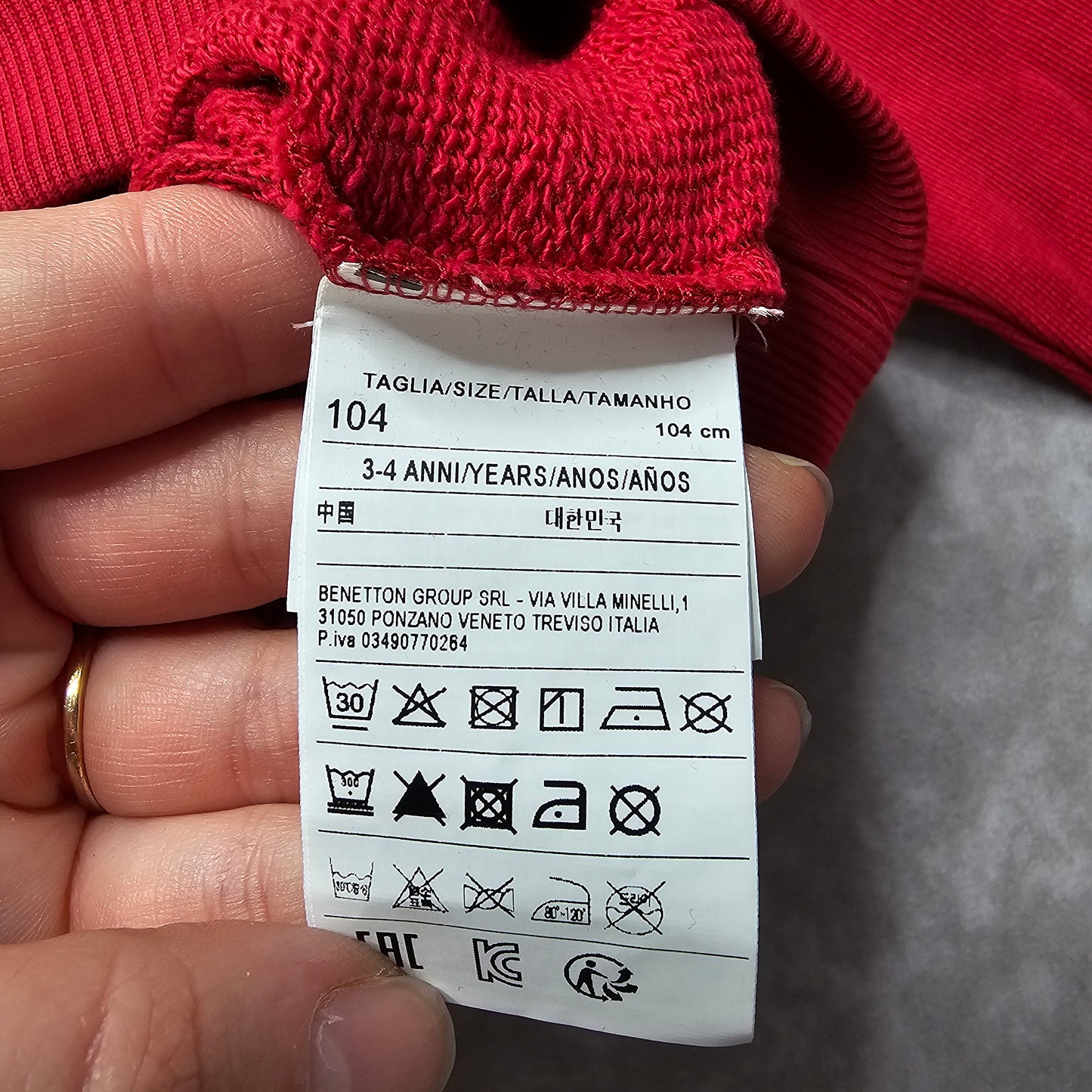 United Colors of Benetton Kids Hoodie – Red 3-4 Y