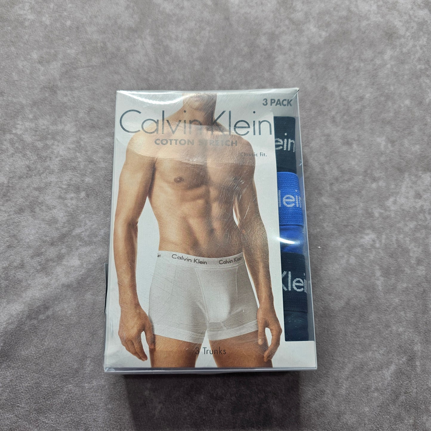 Calvin Klein Cotton Stretch Trunks 3 Pack – Black/Blue Size M-L