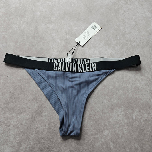 Calvin Klein Ribbed Brazilian Bikini Bottoms – Grisaille Size XL