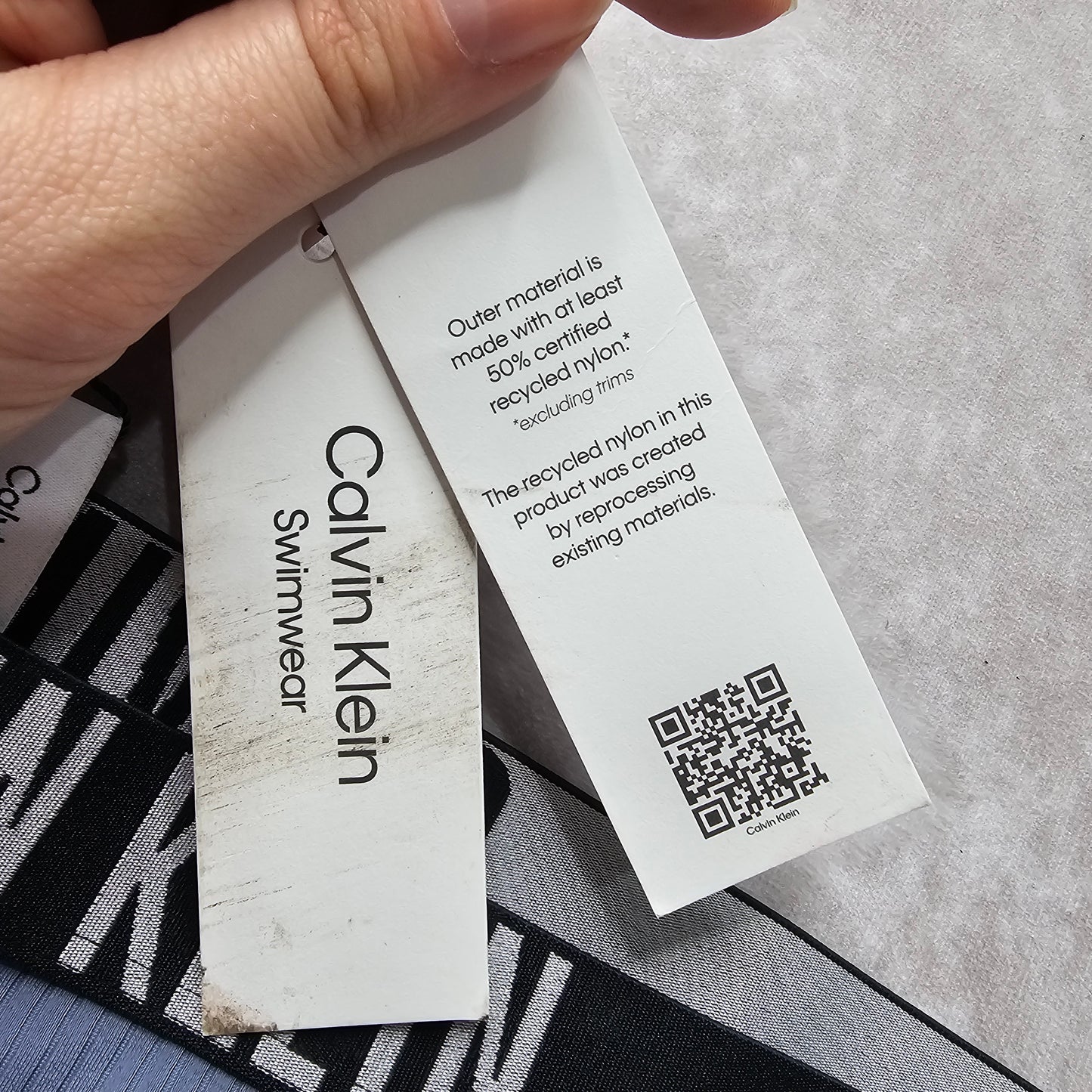 Calvin Klein Ribbed Brazilian Bikini Bottoms – Grisaille Size XL