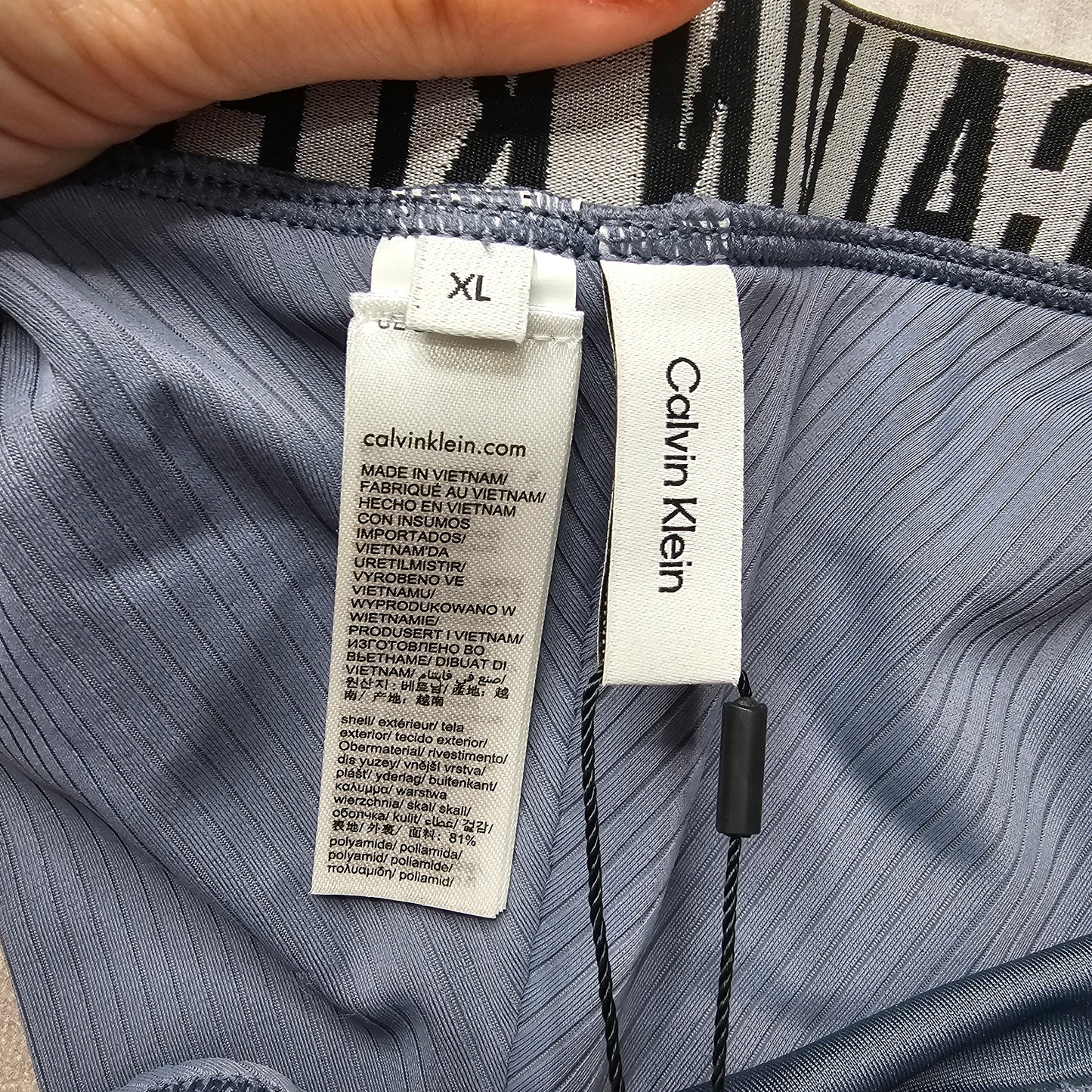 Calvin Klein Ribbed Brazilian Bikini Bottoms – Grisaille Size XL