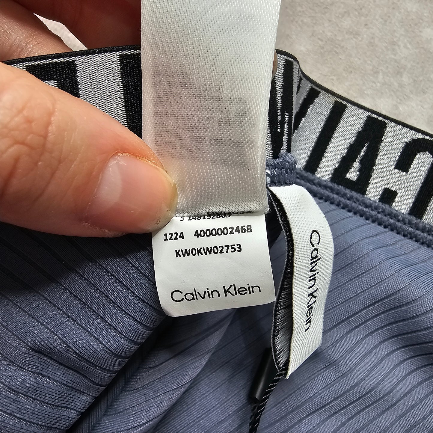 Calvin Klein Ribbed Brazilian Bikini Bottoms – Grisaille Size XL