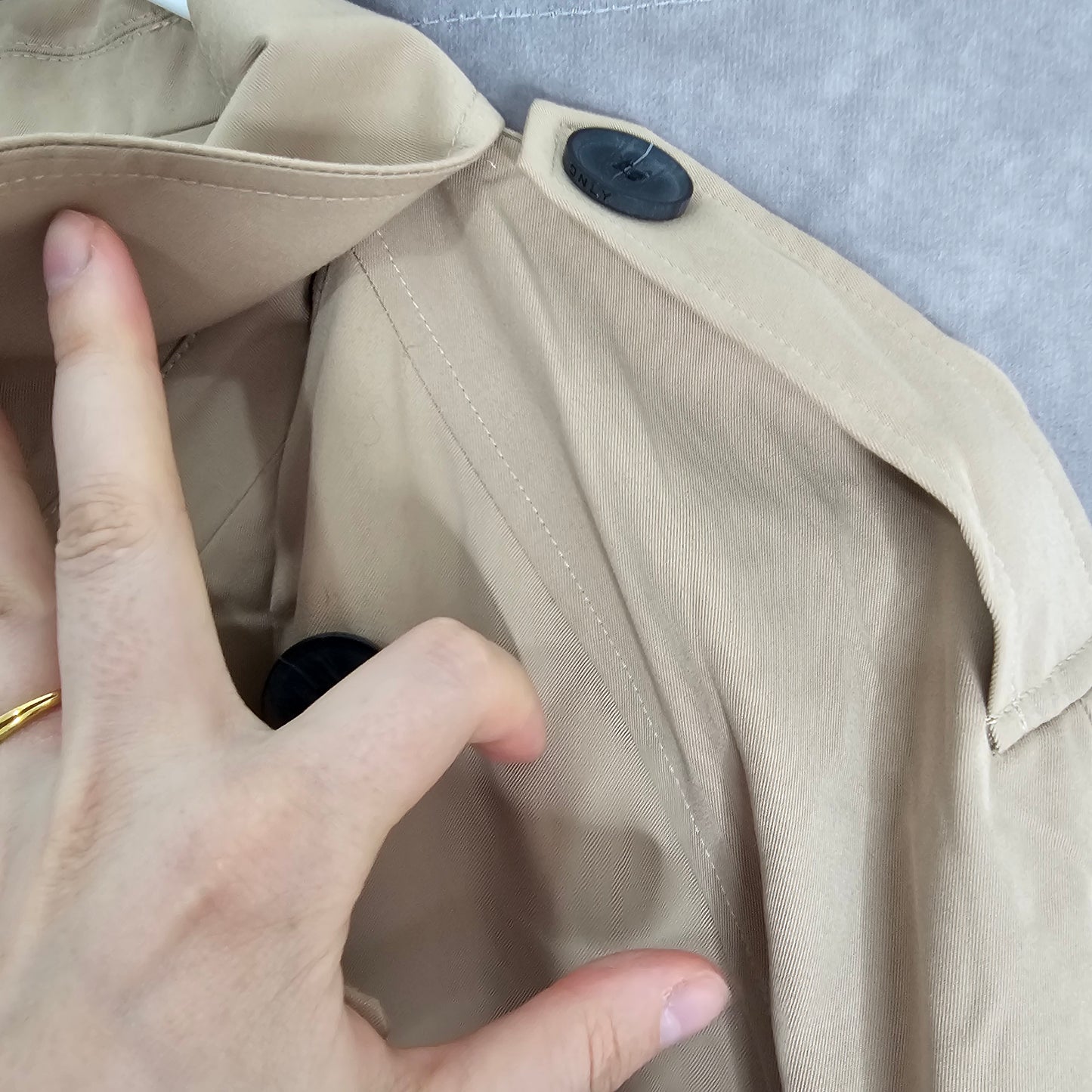 ONLY Chloe Double Breasted Trench Coat – Tannin Size XS