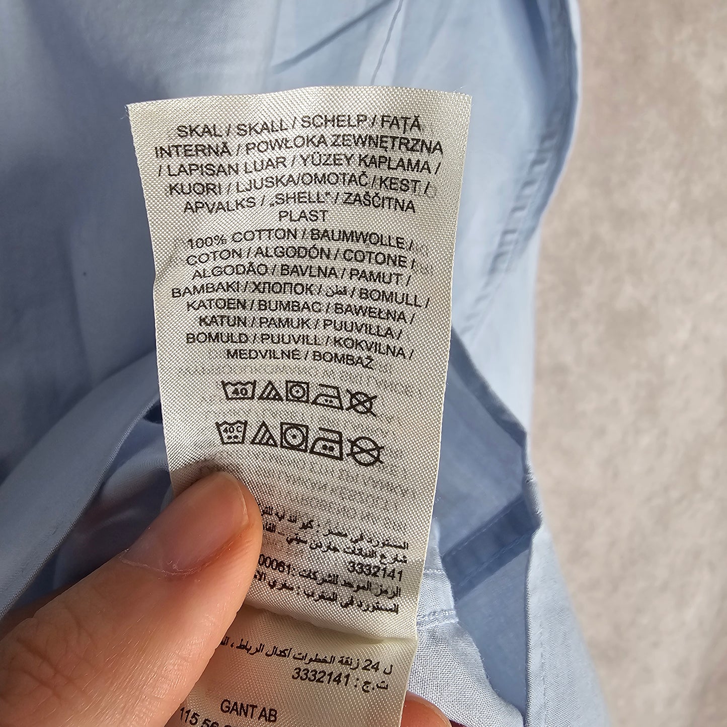 GANT Slim Fit Poplin Shirt – Light Blue Size M