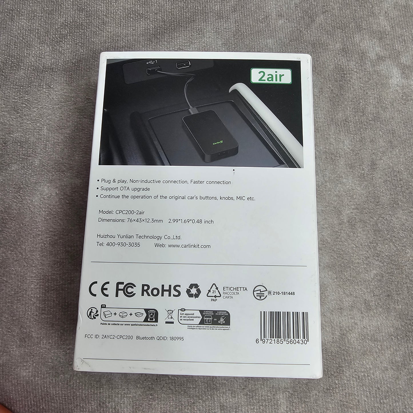 Carlinkit 2Air Wireless CarPlay Adapter – USB Bluetooth