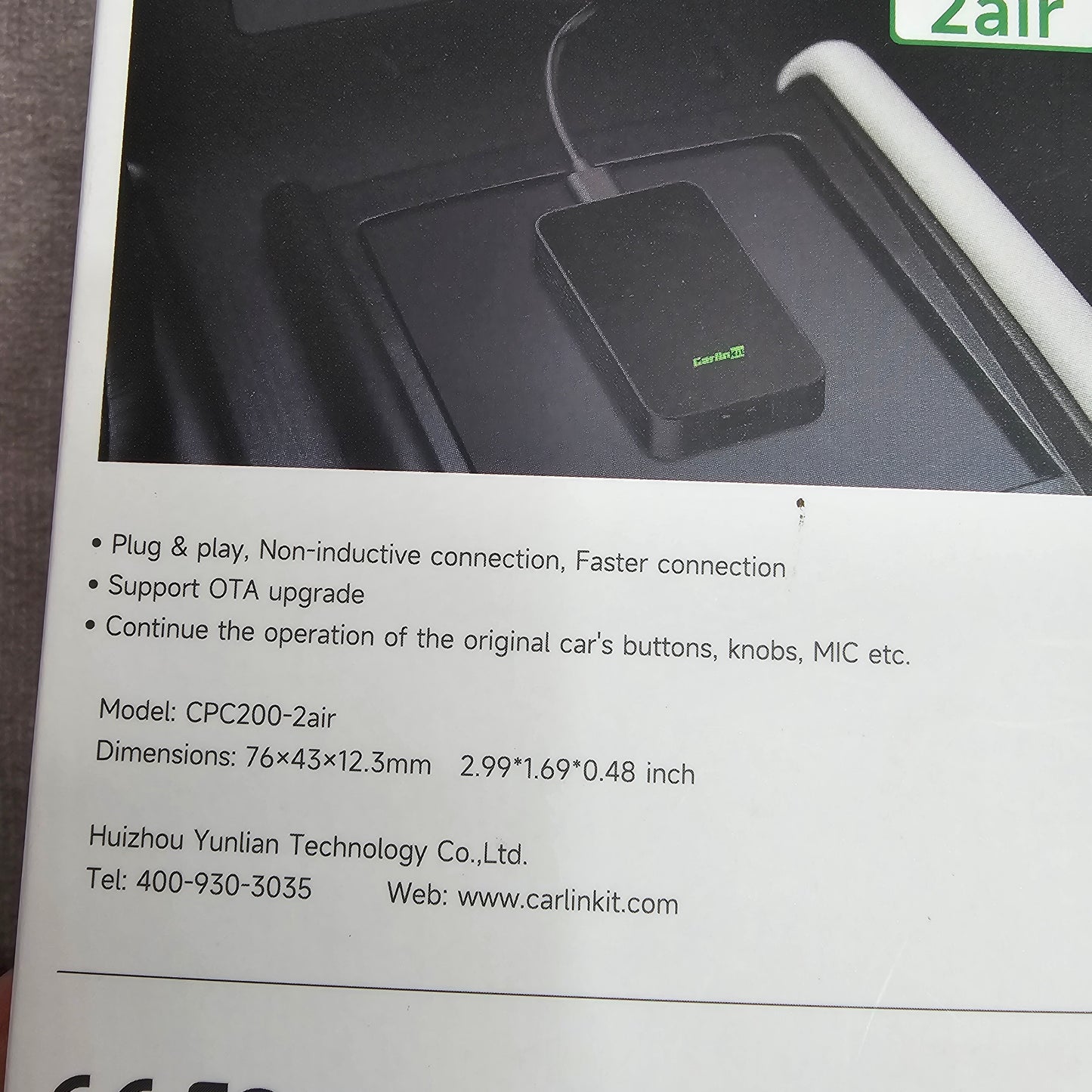 Carlinkit 2Air Wireless CarPlay Adapter – USB Bluetooth