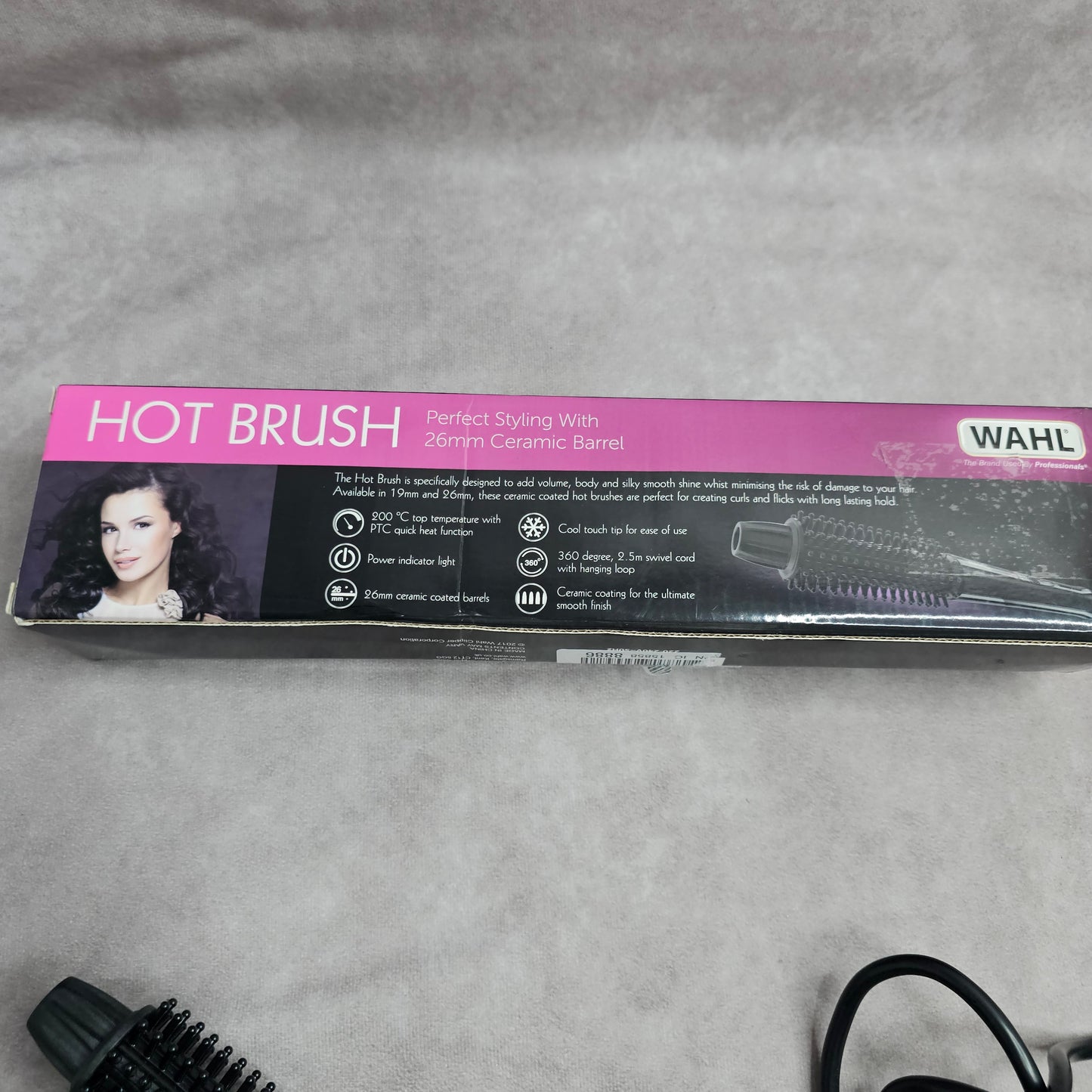 Wahl Hot Brush Hair Styler 26mm Ceramic Barrel – Black