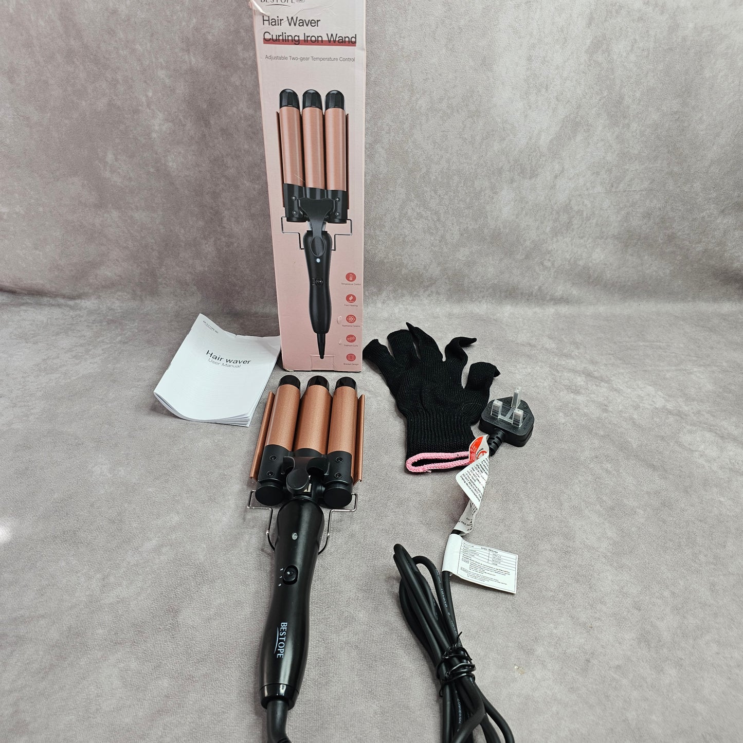 Bestope Hair Waver Triple Barrel Curling Iron