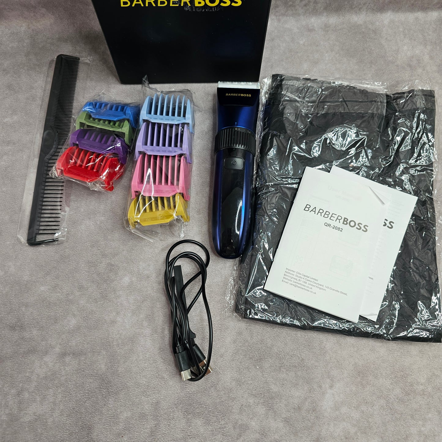 BarberBoss Hair Clipper Trimmer Kit - Black