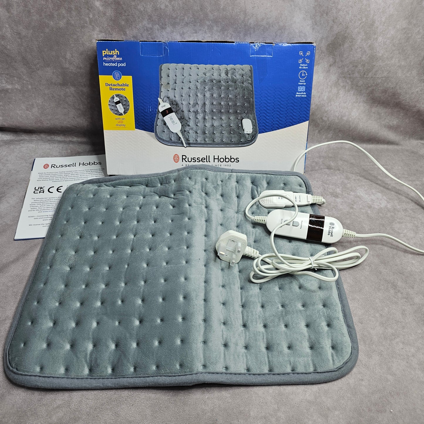 Russell Hobbs Heated Pad RHHPS1001 Microfleece - Grey