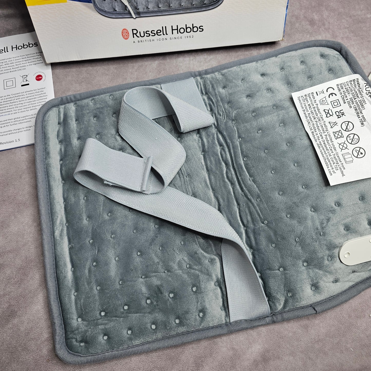 Russell Hobbs Heated Pad RHHPS1001 Microfleece - Grey
