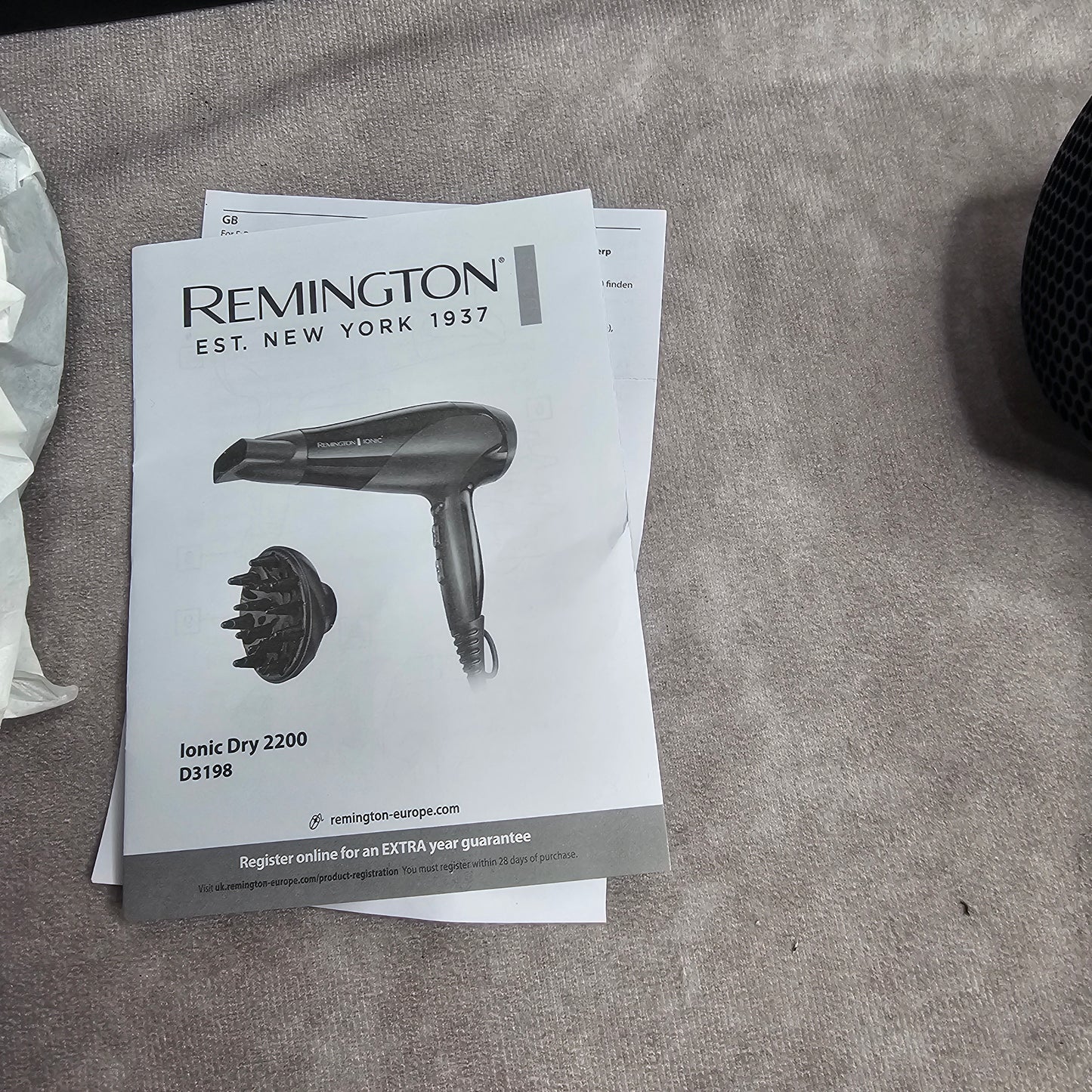 Remington Hair Dryer D3198 Ionic Dry 2200 – Black